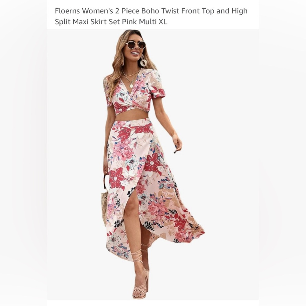 Floral Wrap Dress with Red and Pink Flowers